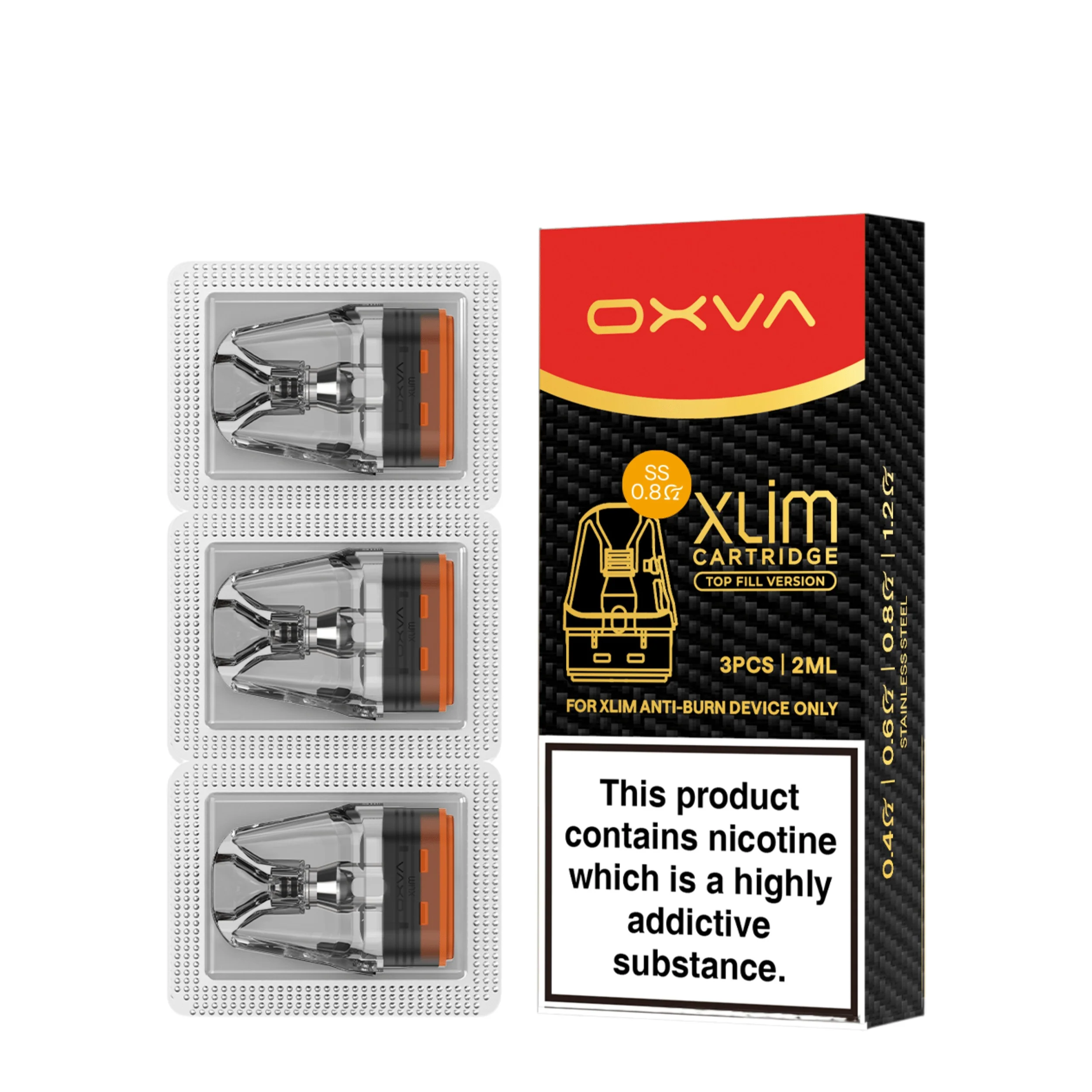 OXVA Xlim SS DNA Top Fill Pods 2ml (3 pack) - Image 4